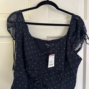 Abercrombie & Fitch Black Top with White Dots
